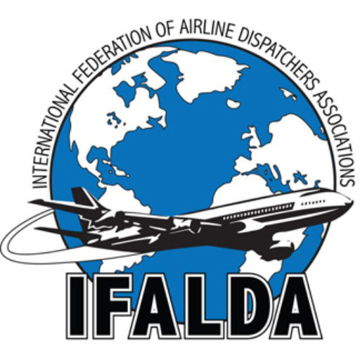 IFALDA logo with airplane and globe illustration.